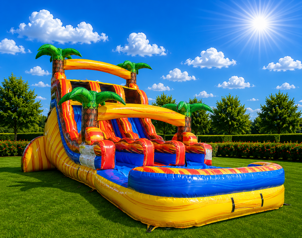 16' Fiesta Fire Center climb dual lane waterslide
