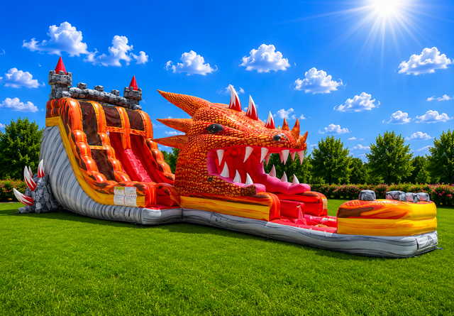 20' Dragon Breath water slide with pool