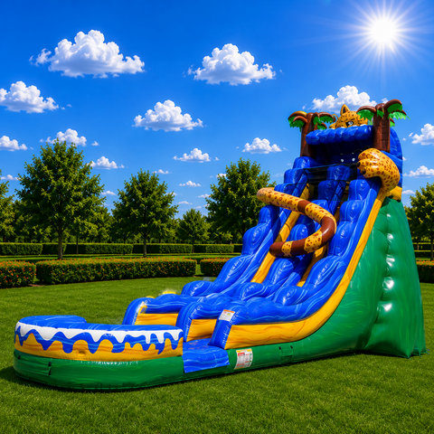 20' Hidden Jaguar water slide with pool, Go Jags!