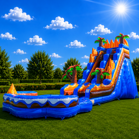 20' Oasis water slide with large pool