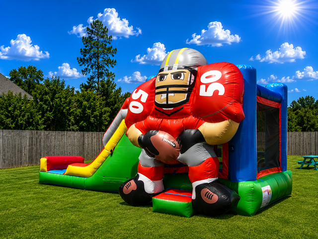 Football combo bounce house with slide