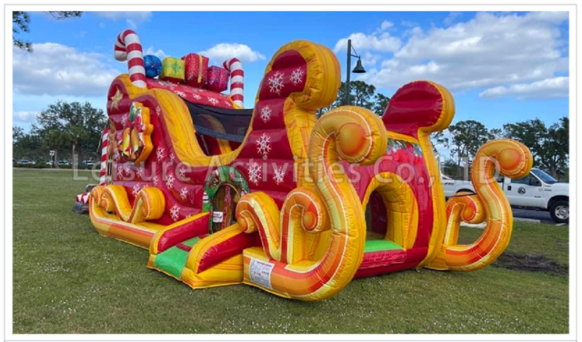 Santa Sleigh bounce house / slide combo