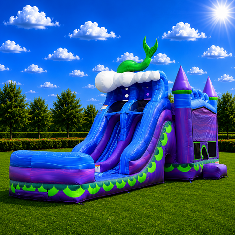 Magical Mermaid bounce house slide combo