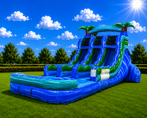 15' Island Drop Dual Lane, center climb with pool
