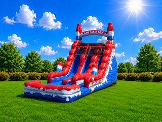18' Red White and Cool dual lane waterslide
