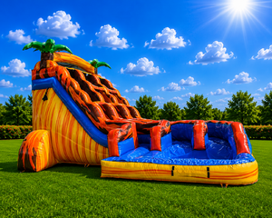 19' Lava Dual Lane Curve Slide with Pool