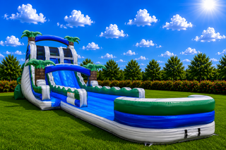 20' Blue Lagoon Water Slide with inflated landing