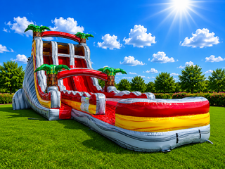22' Fire Island Waterslide, Dual Lane with Pool