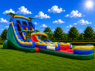 20' Tiki Rush Dual Lane Water Slide with Pool
