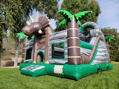 TRICERATOPS bounce house slide combo