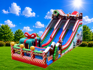 24' Christmas Double Lane Tubing Slide