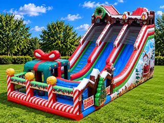 24' Christmas Double Lane Tubing Slide