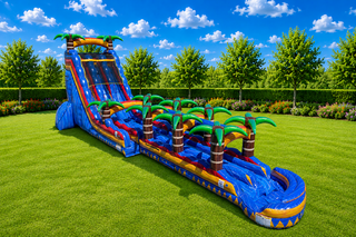 24' Tropical Inferno dual lane waterslide with slip n slide