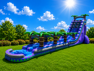 Purple Crush 28' Dual lane Slide with slip N slide