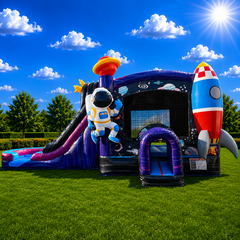 Galaxy Bounce House Dual Lane Slide Combo