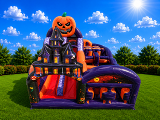 Haunted House Obstacle Course and slide