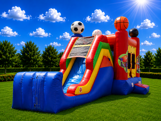 Sports combo bounce house with slide