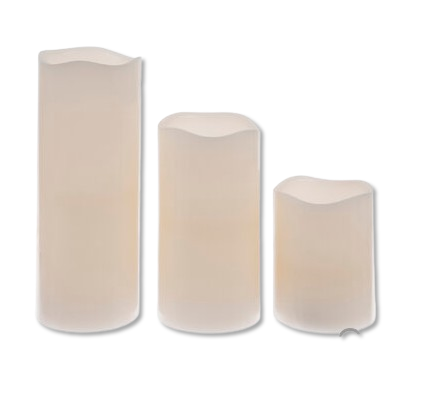 3inch x 8inch Ivory Candles LED Flameless