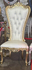 White & Gold Medium Throne Chair