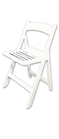 White Resin Wedding Style Chairs Slatted Seats