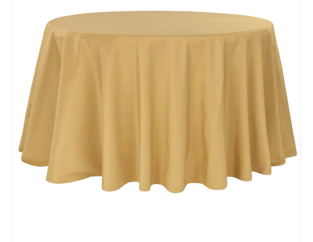 120” Gold Polyester Round tablecloth 