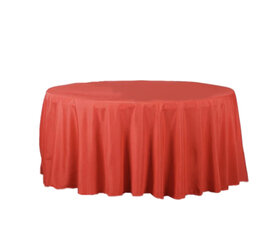 120”  Red Polyester Round tablecloth 