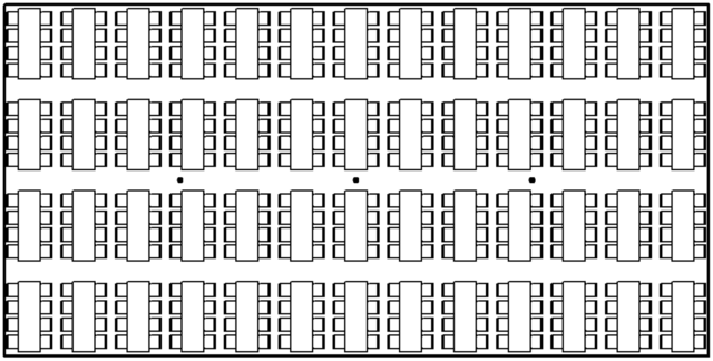 Layout of 40 x 80 Tent Filled with Banquet Tables