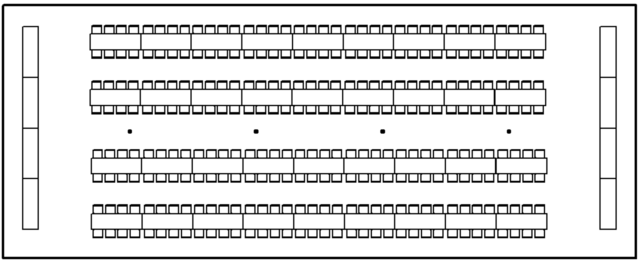 40 x 100 with Banquet Tables, Buffet and Head Table