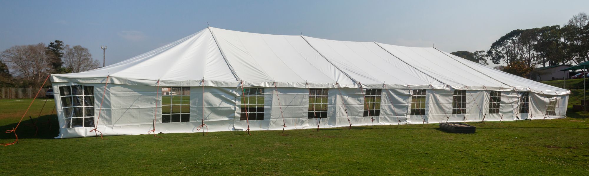 White event tent rental at fall festival