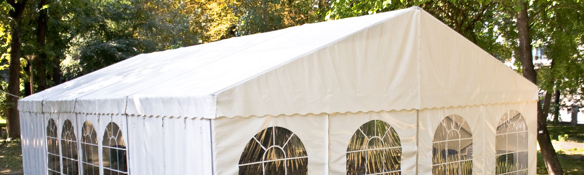 White event tent rental at fall festival