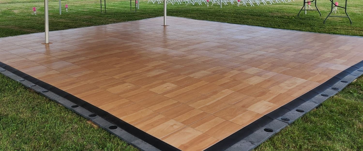 CSE Services portable dance floor set up for an event