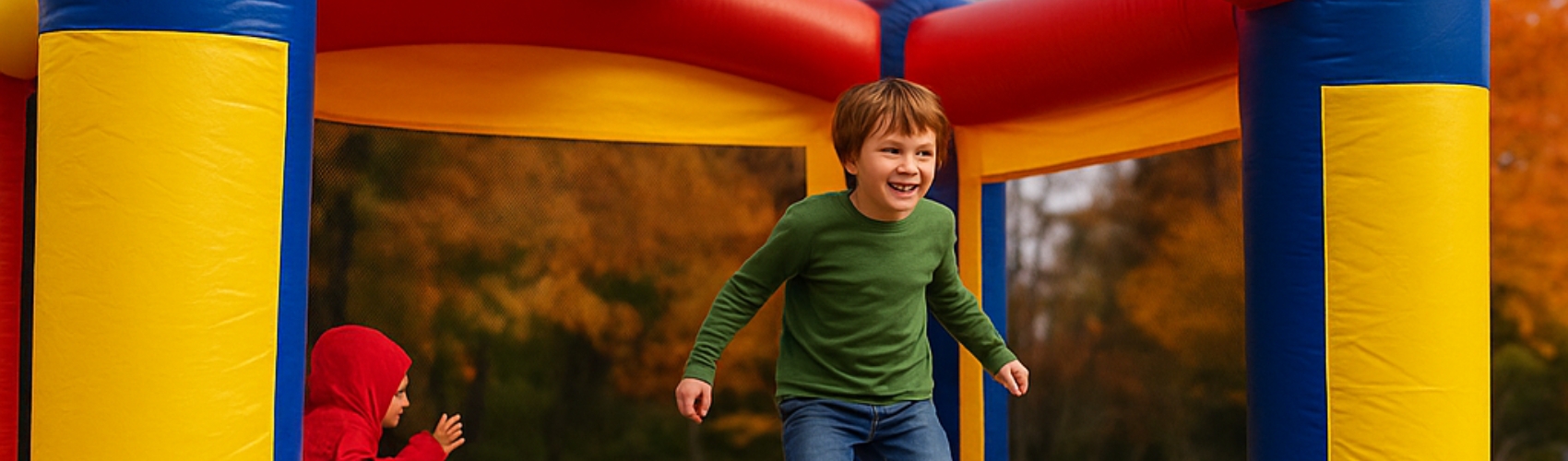 Kids playing on bounce house Kids playing on bounce house