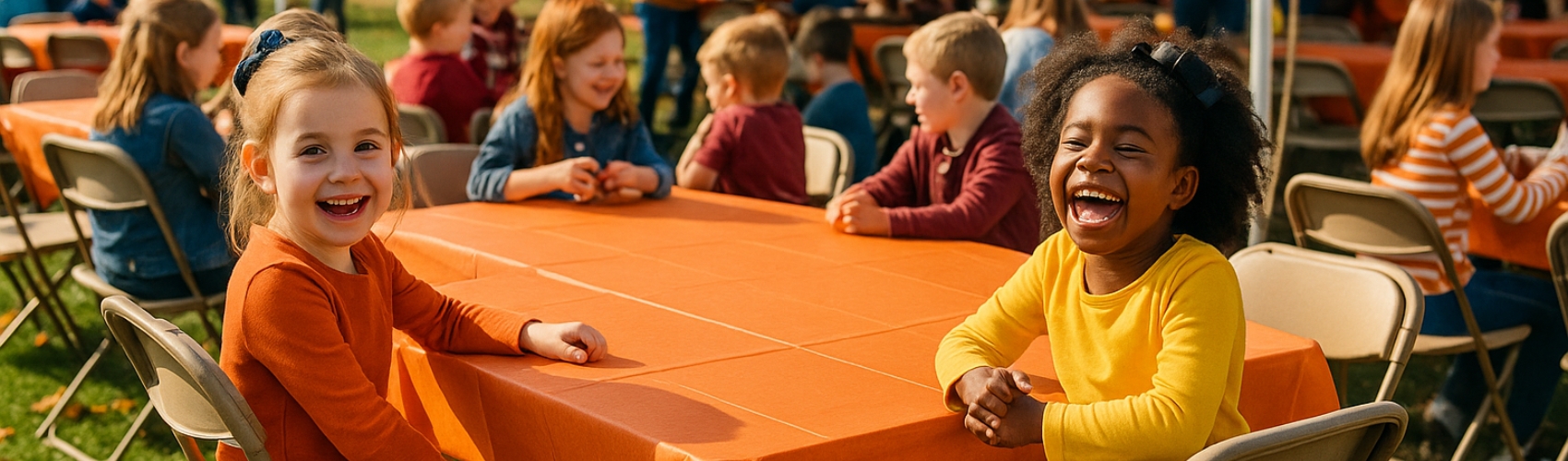 Kids sitting at tables and chairs Kids sitting at tables and chairs