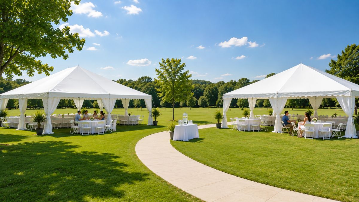 Garden Party Along the Curved Walkway