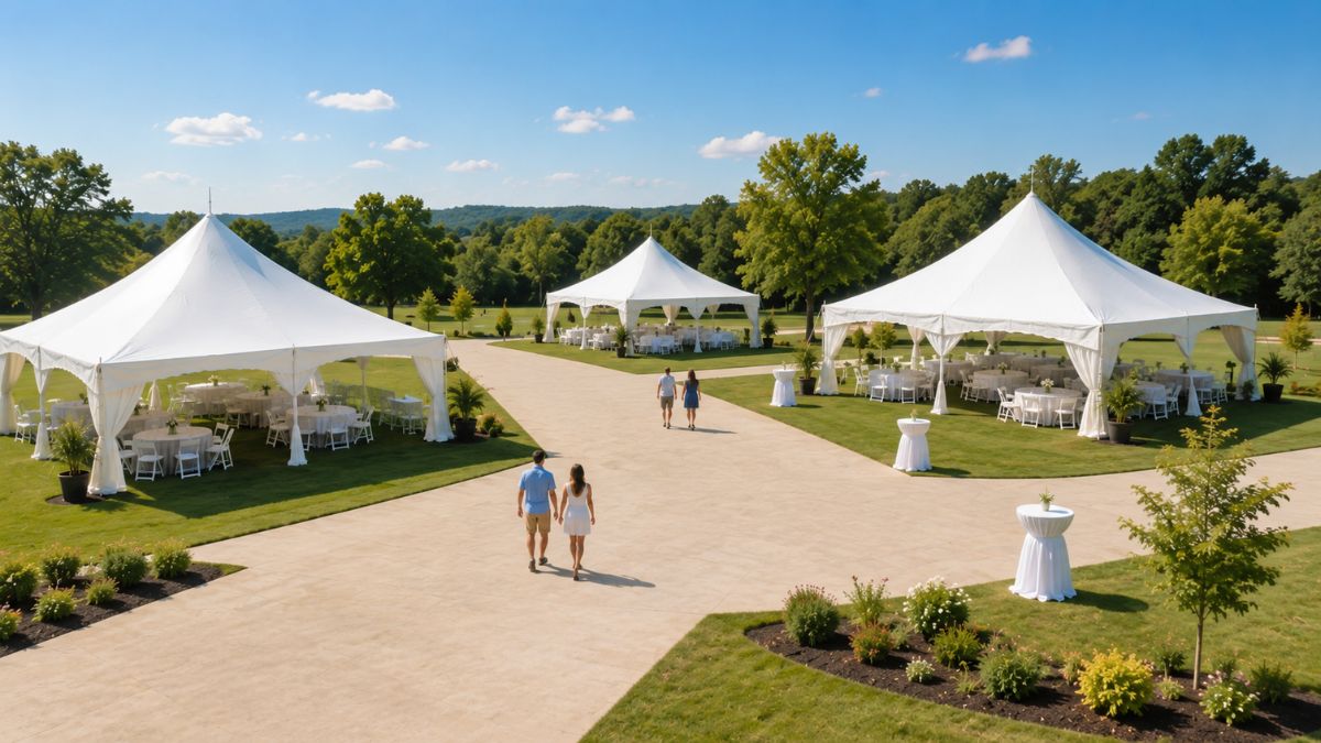 Lawn Celebration Paths and Tents