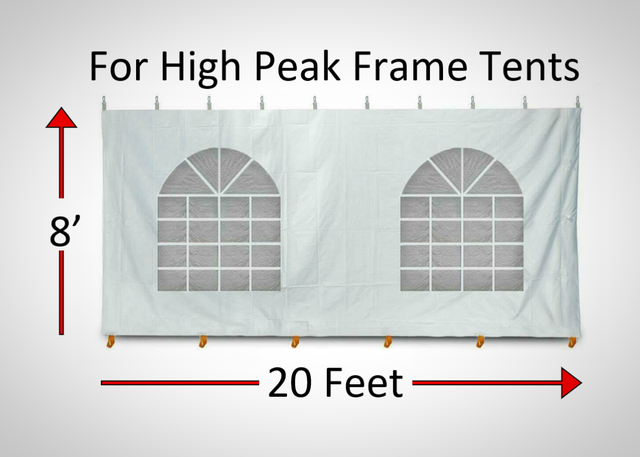 20' Windowed Sidewall Section (8') - For High Peak Frame Tents Only!