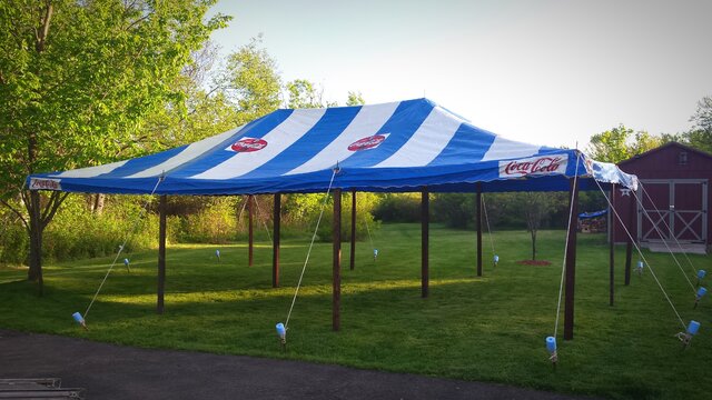 20 x 30 Blue And White Vintage Coca-Cola Carnival Tent