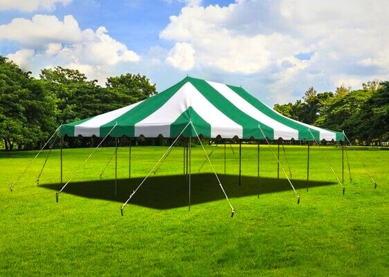 20 x 30 Green And White Pole Tent