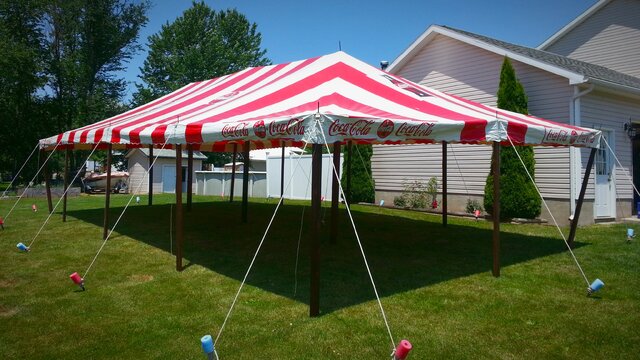 20 x 40 Red And White Vintage Coca-Cola Carnival Tent