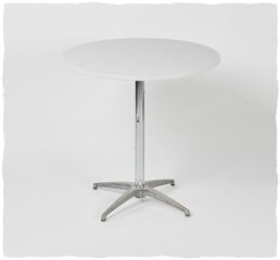 White 36 Inch Round Fitted Table Cover