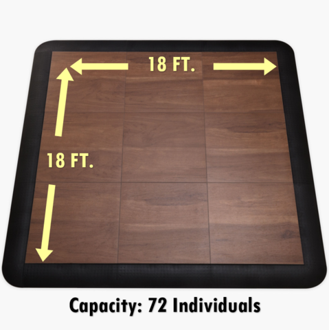 18 x 18 Dark Maple Dance Floor - Includes Subfloor