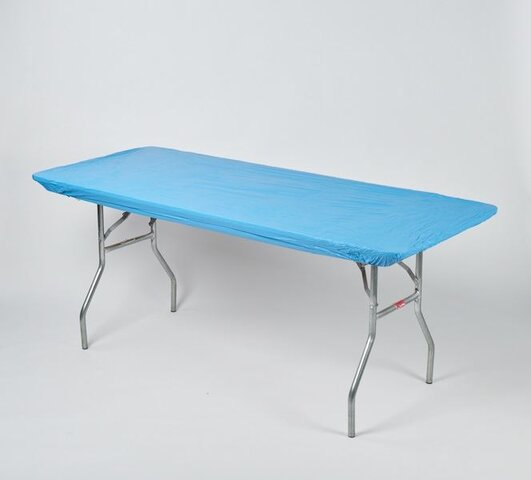 Light Blue 8' Banquet Fitted Table Cover