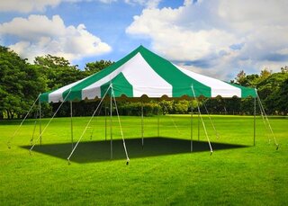 20 x 20 Green And White Pole Tent