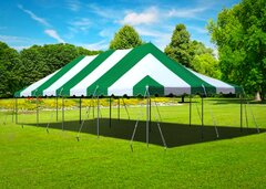 20 x 40 Green & White Pole Tent
