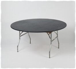 Black 5' Round Fitted Table Cover