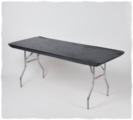 Black 8' Banquet Fitted Table Cover