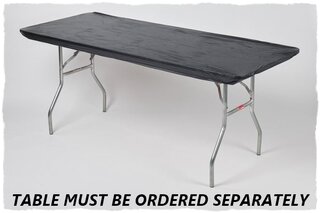 Black 8' Banquet Fitted Table Cover