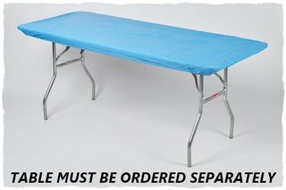 Light Blue 8' Banquet Fitted Table Cover