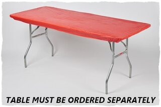 Red 8' Banquet Fitted Table Cover