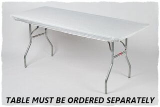 White 8' Banquet Fitted Table Cover